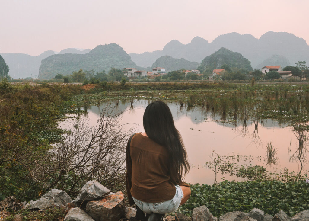 the countryside in Tam Coc with beautiful nature, one of the reasons why vietnam is a good country for digital nomads