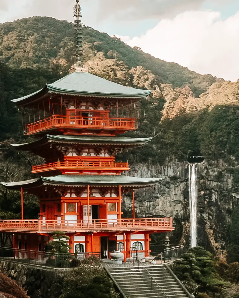 Kumano Nachi Taisha a temple next to a waterfall in Wakayama Prefecture in Japan