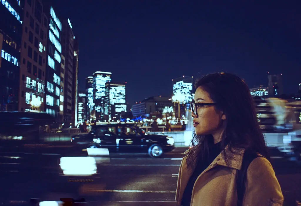 taxis passing by near osaka station