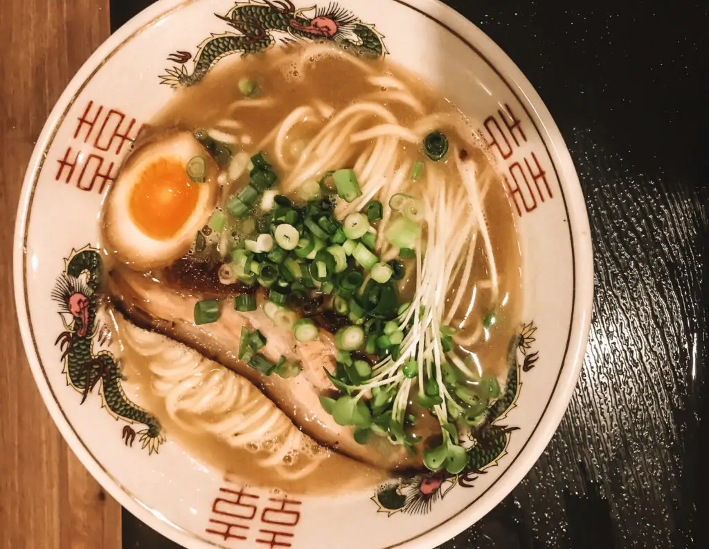 Ichiran ramen with egg and pork belly