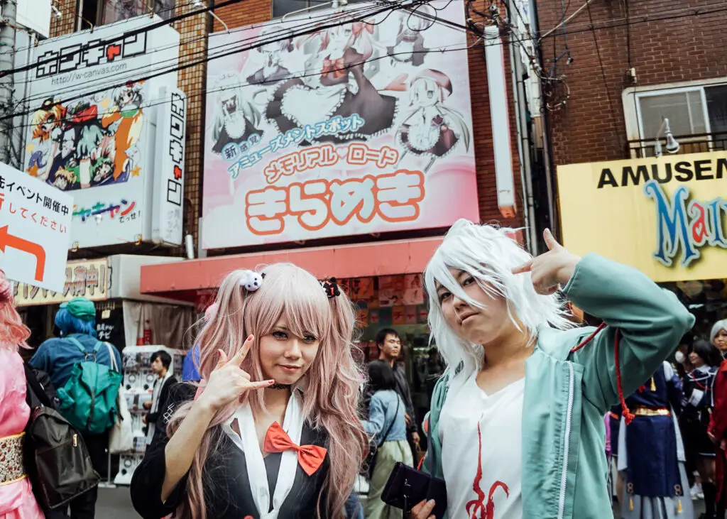 cosplayers in the street