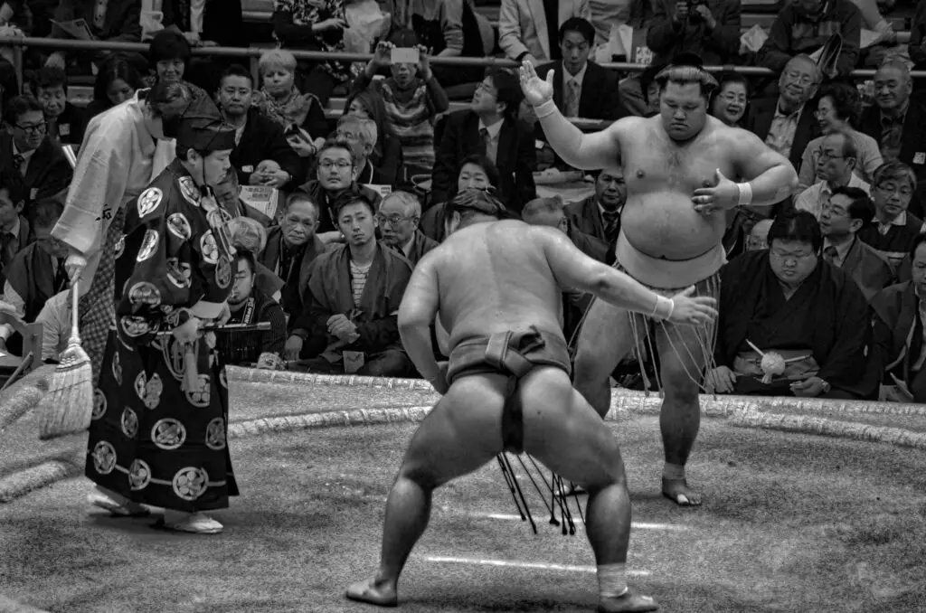 a sumo wrestling match in japan