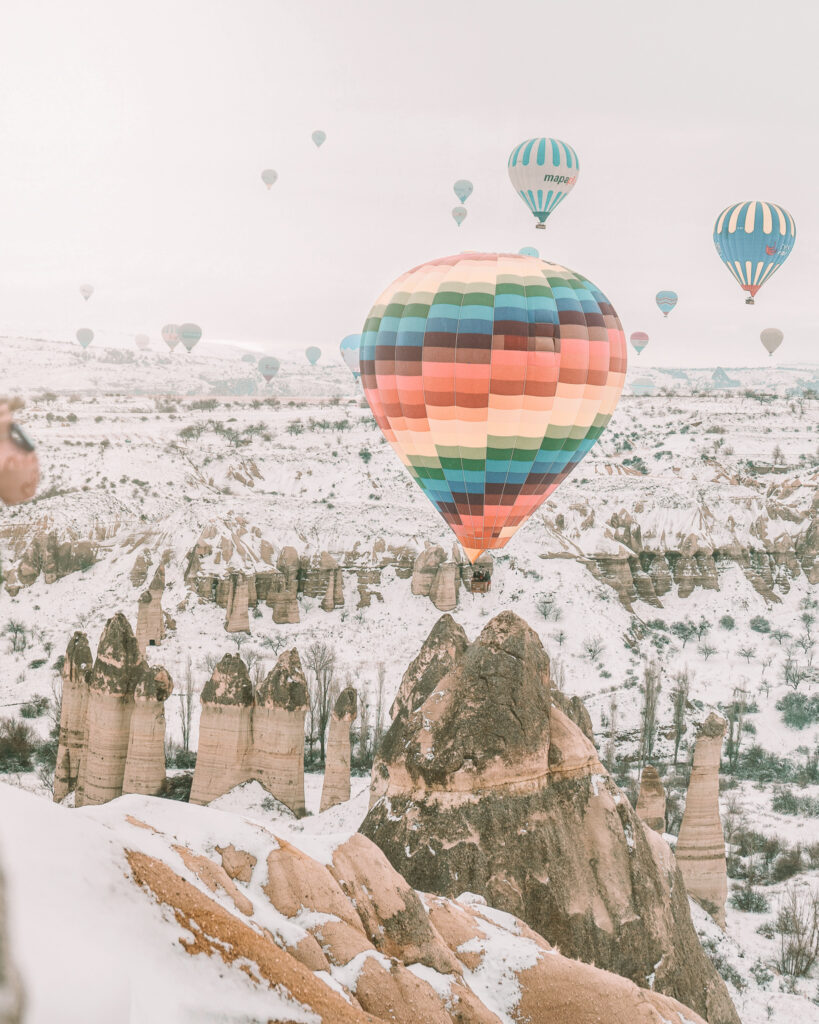 hot air balloons over cappadocia