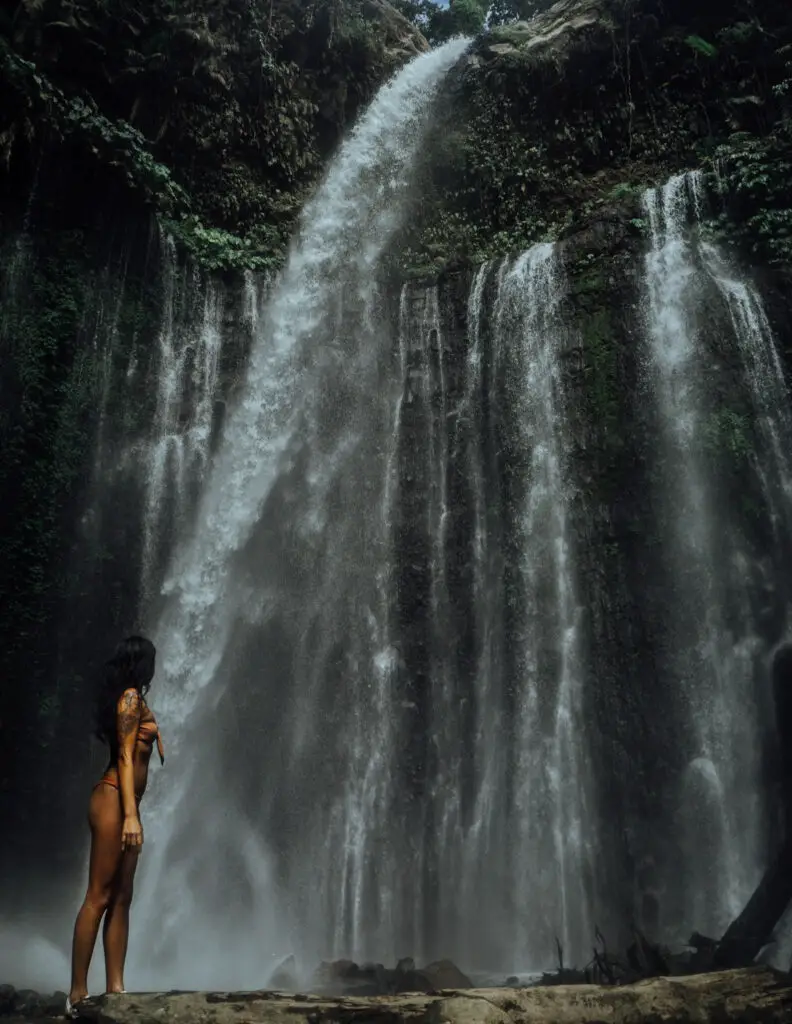 tiu kilep waterfall is one of the most popular waterfalls on lombok for digital nomads