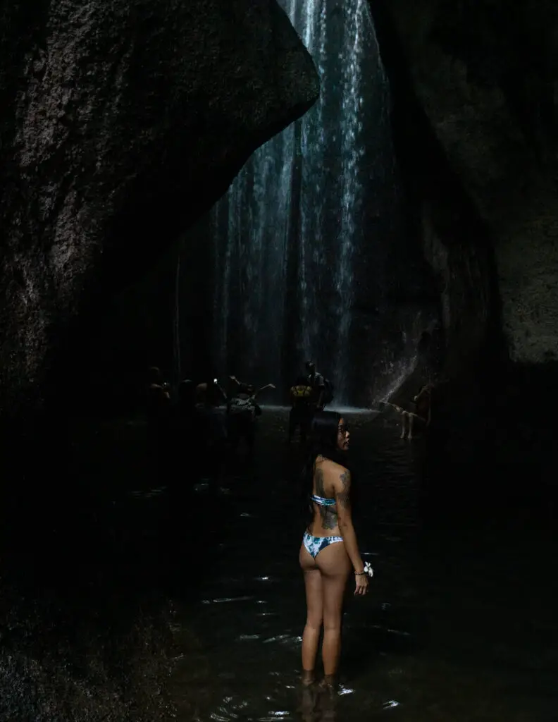 is bali overrrated? this waterfall is, because it is dark and overcrowded and small
