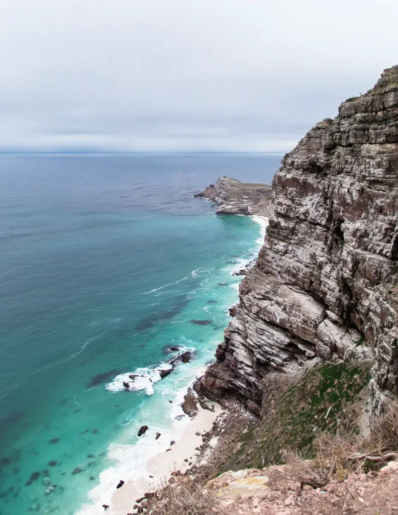 cliffs overlooking the sea around cape town south africa