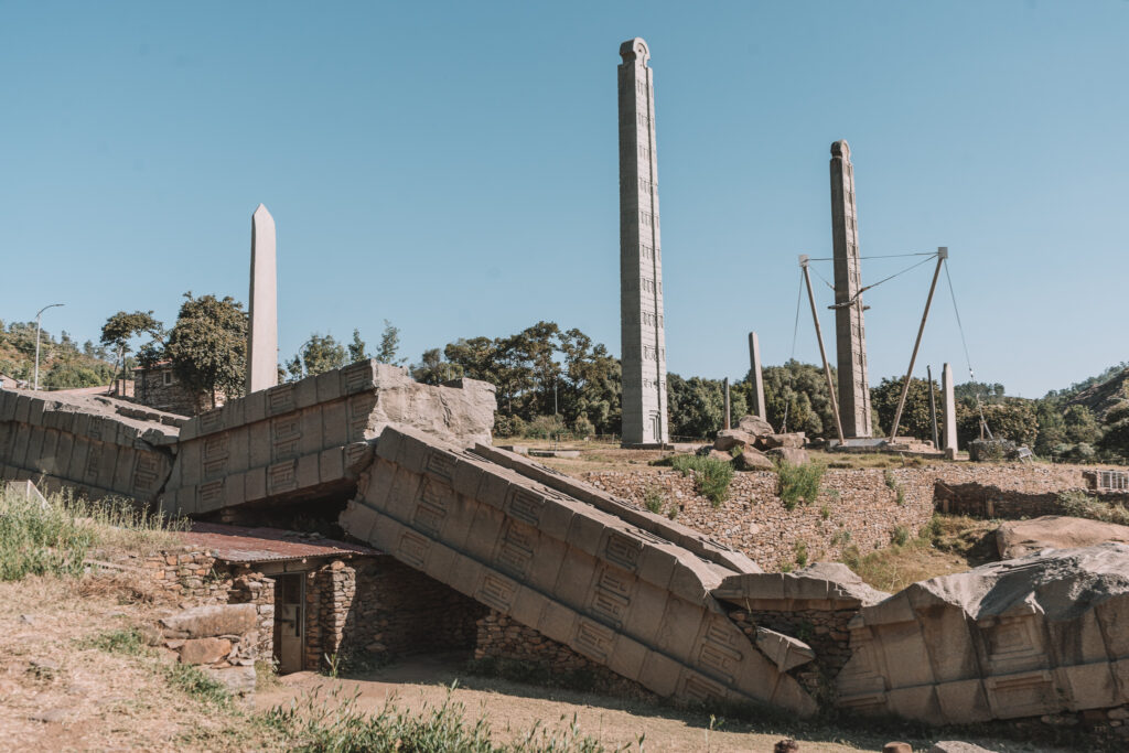 the ruins of axum tower in axum ethiopia