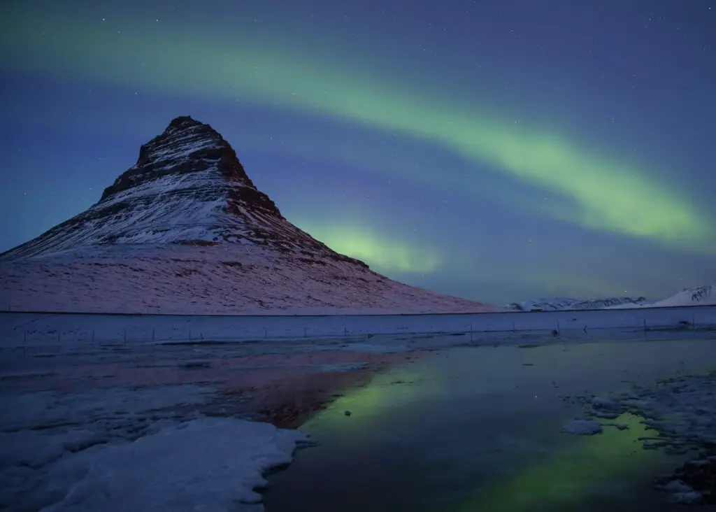 kirkjufell and the northern lights in iceland