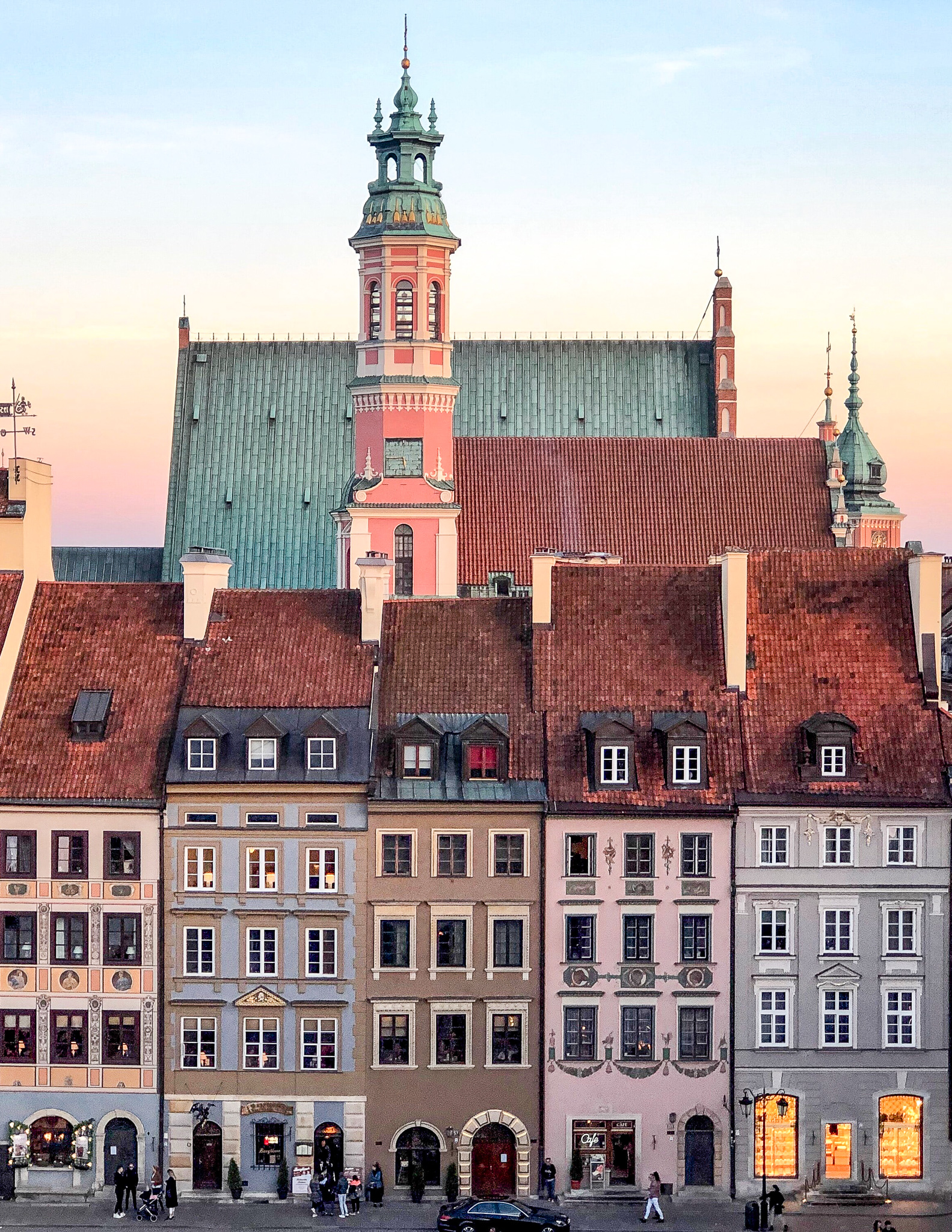 warsaw at sunset one of the best cities in poland for digital nomads