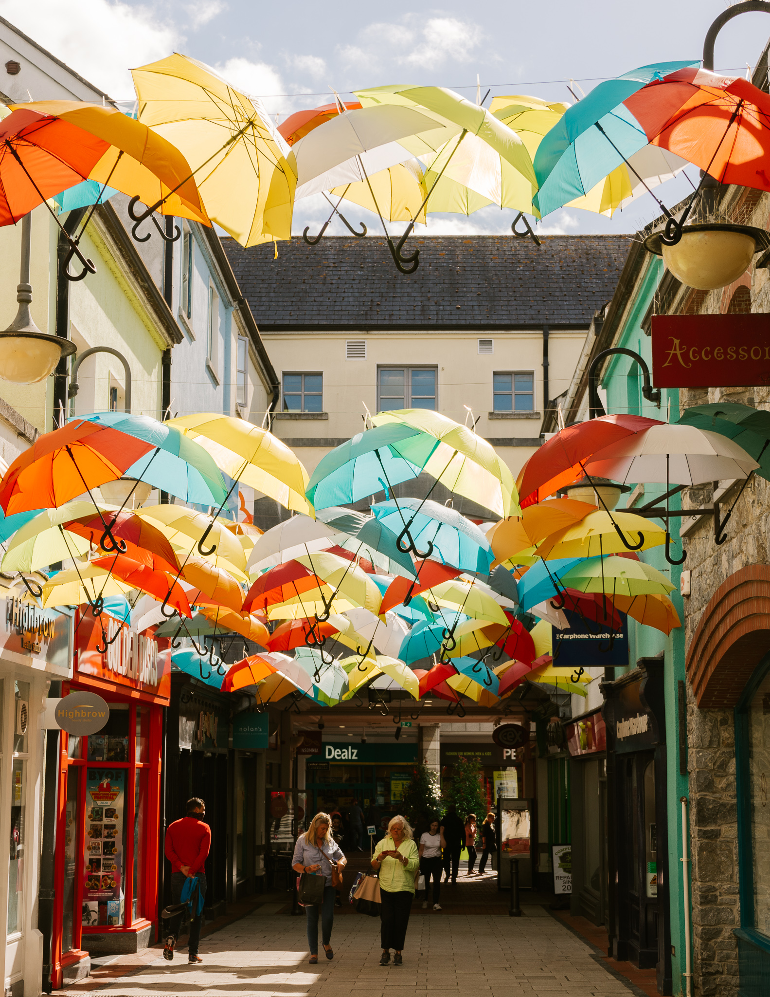 umbrellas in an alleyway in Killkenny Ireland