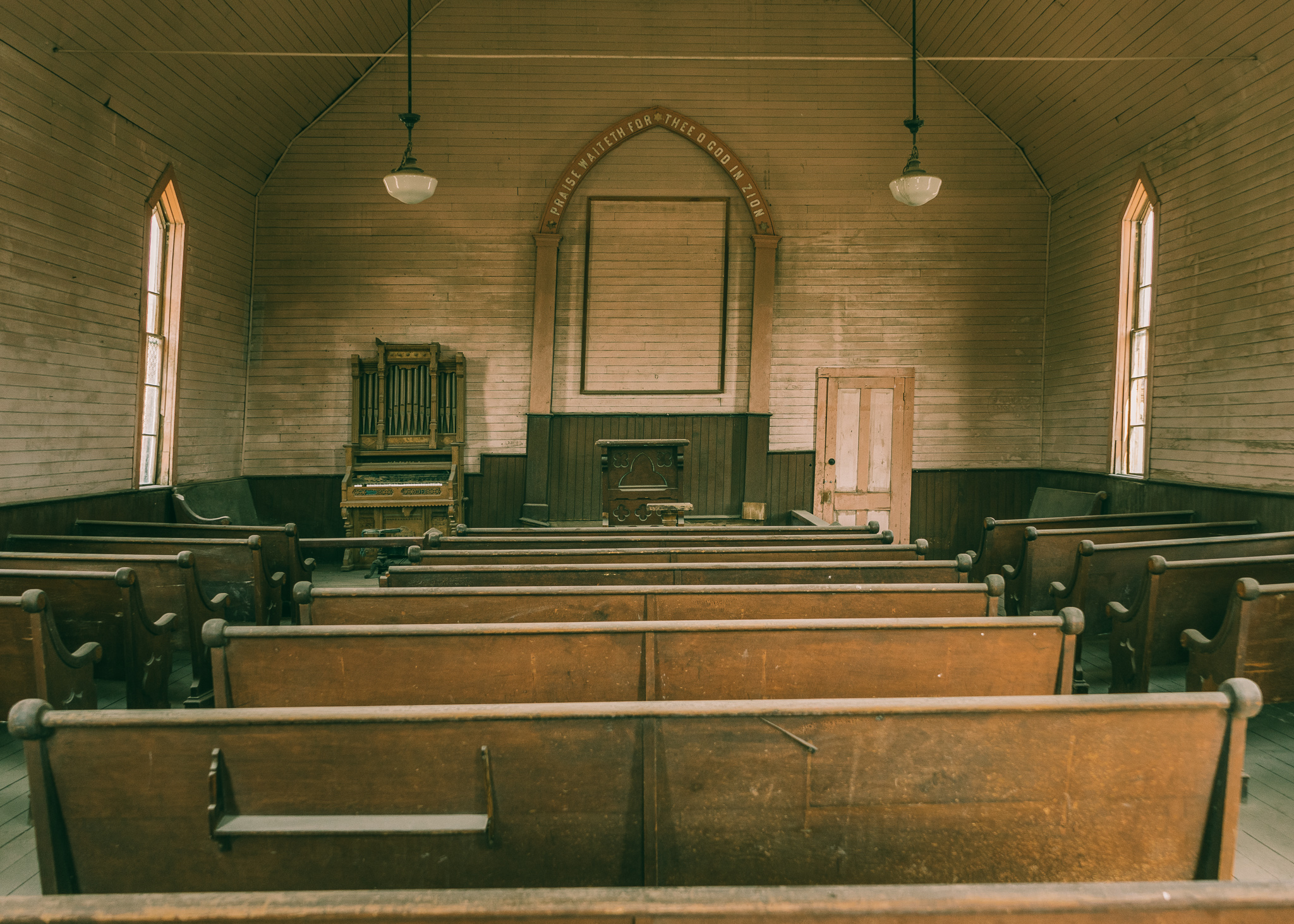 view inside the church of Bodie