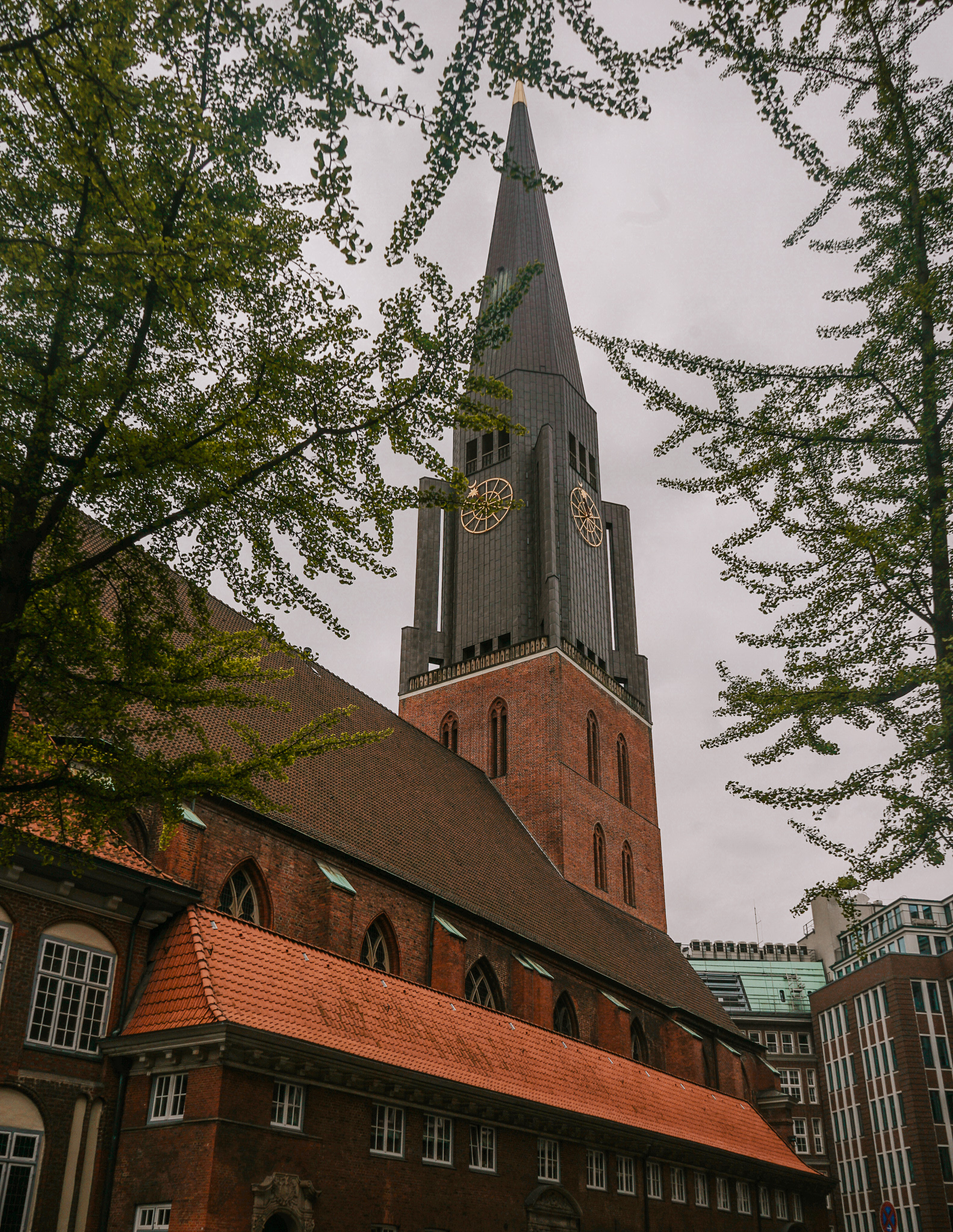 church in the old town of Hamburg Germany