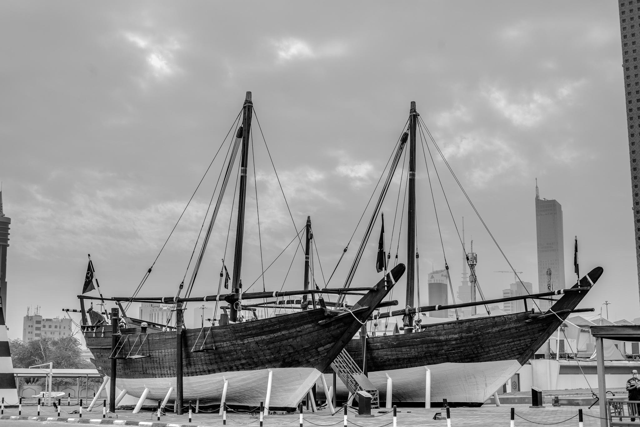 two old fishing boats in Kuwait